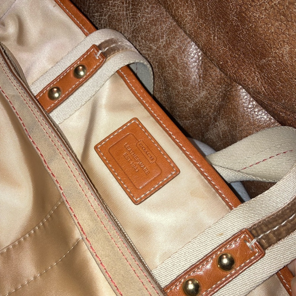 Coach vintage 2005 Hamptons leatherware nylon champagne Tote and Wristlet Set - Picture 15 of 16
